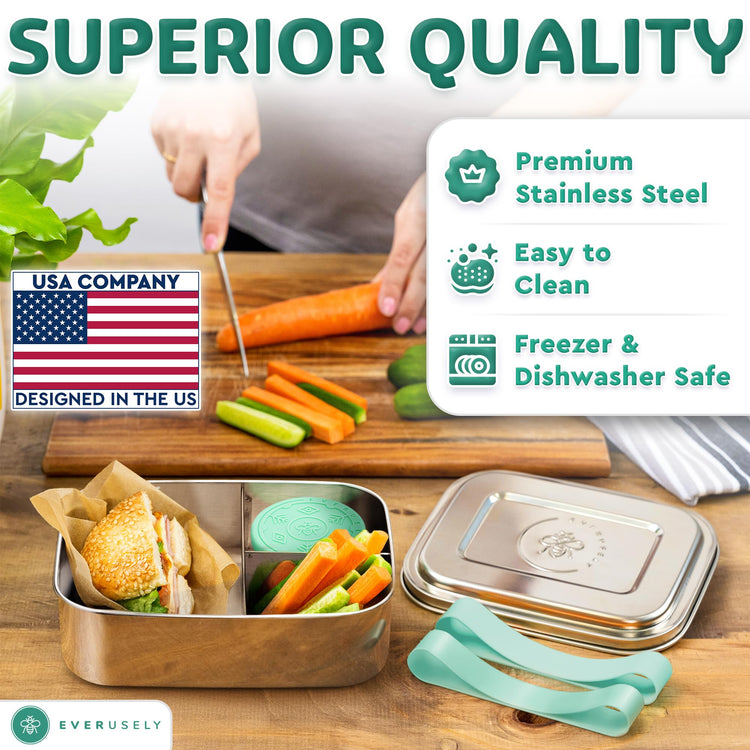 Stainless Steel Bento Box + Condiment Container