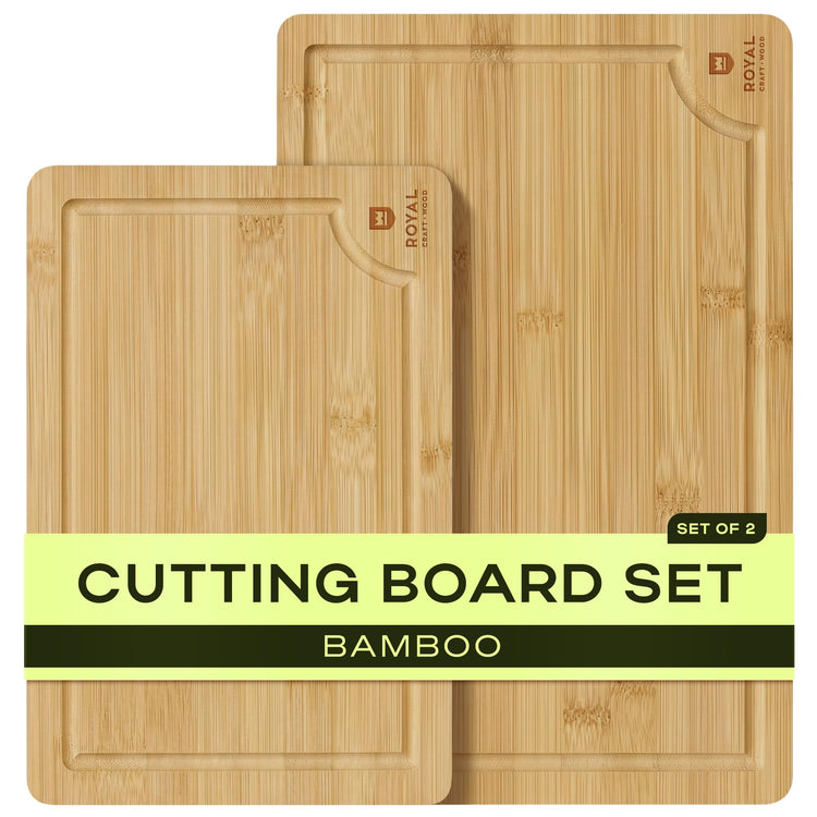 Wooden Cutting Boards for Kitchen Meal Prep & Serving (2 Count)