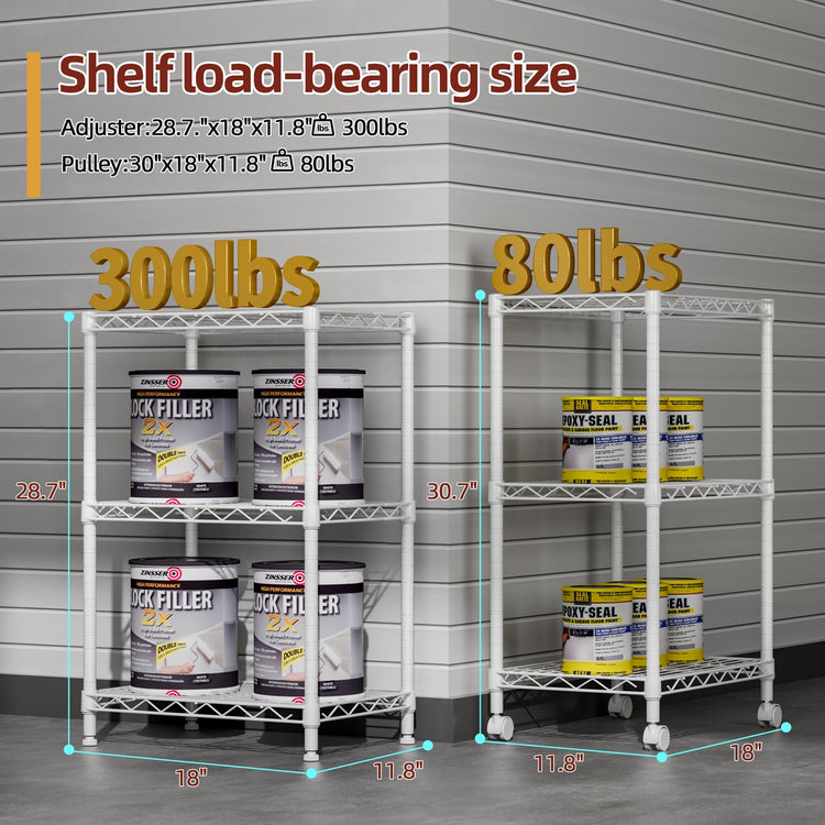 3 Small Wire Shelves Kitchen Pantry Close Home Organizers and Storage Bathroom Shelf Laundry Room Organization Adjustable Book Metal Garage Shelving Unit