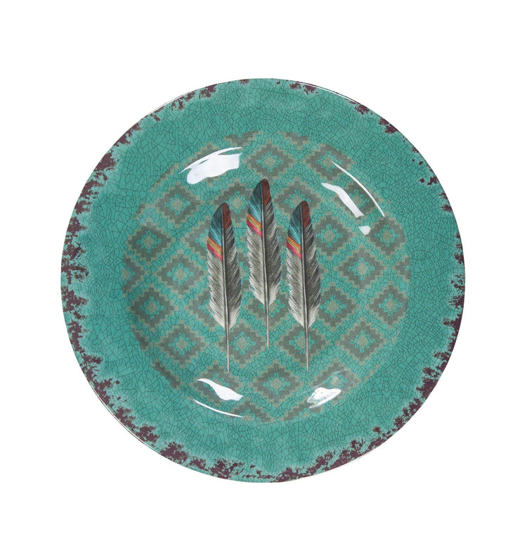 Tossed Feather 14 Piece Melamine Plastic Western Dinnerware Set