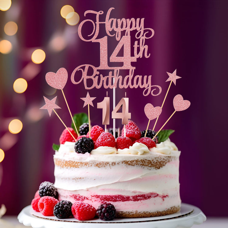 14th Birthday Cake Decorations (9 Count)