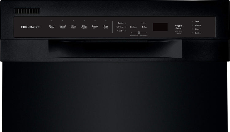 18 in. ADA Compact Front Control Dishwasher in Black with Dual Spray Arms