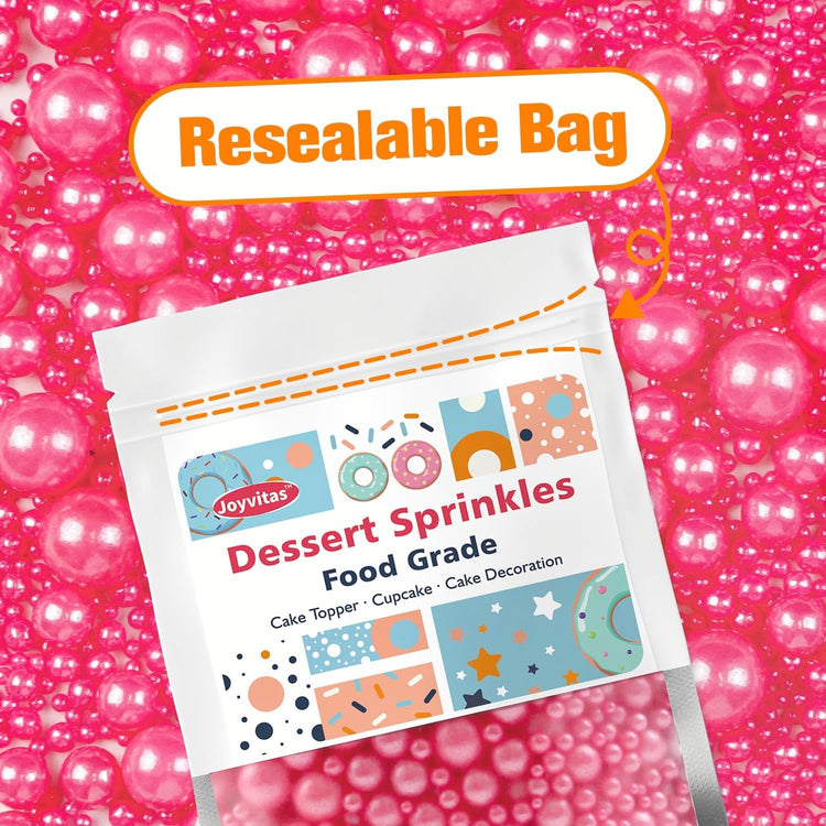 Deep Pink Pearl Sprinkles for Cake Decorating (5.29 Ounce)