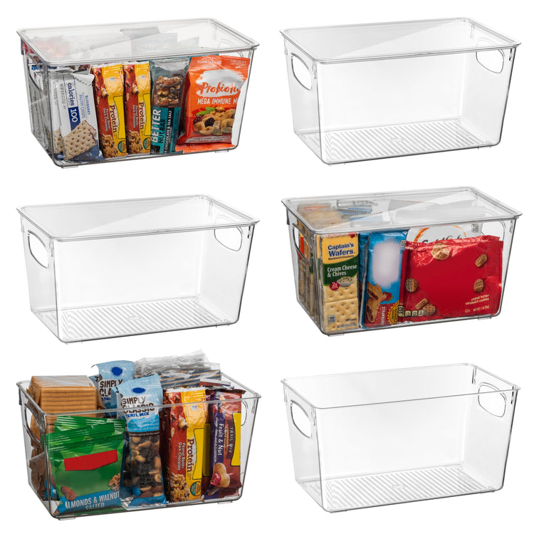 Pantry Storage Bins with Lids for Kitchen & Fridge