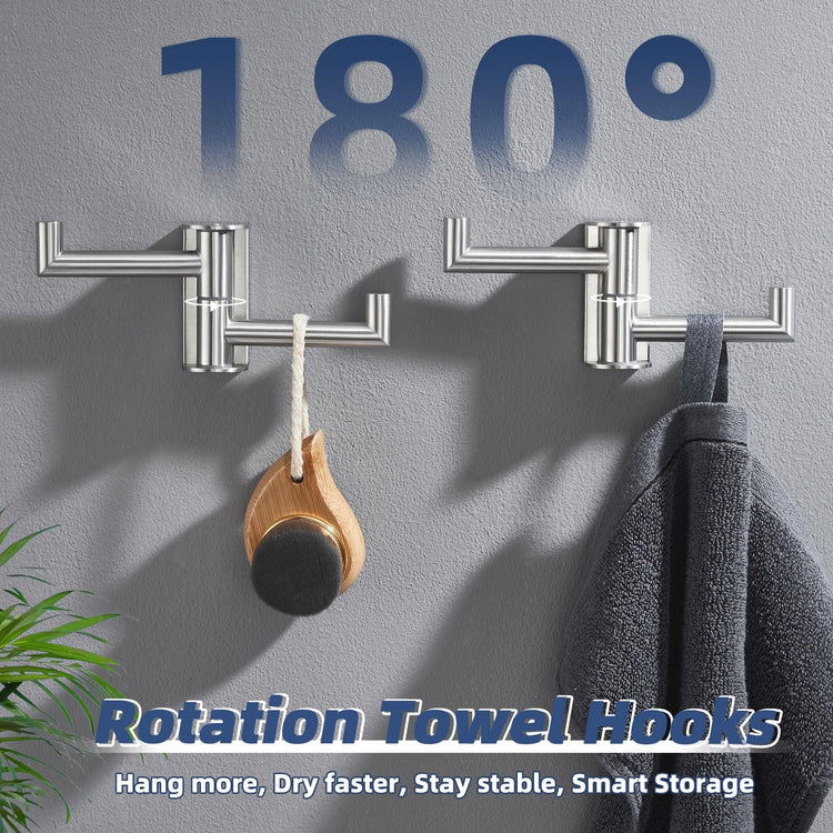 2 Pack Swivel Towel Hooks (2 Count)