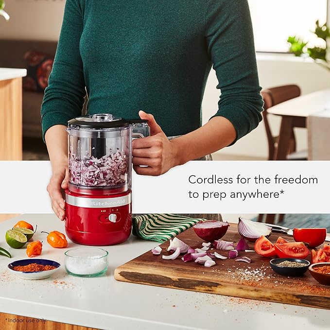 KitchenAid 5 Cup Food Chopper Cordless KFCB519ER, Empire Red