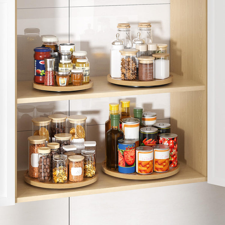 11'' Acacia Wood Lazy Susan Organizer for Table Top