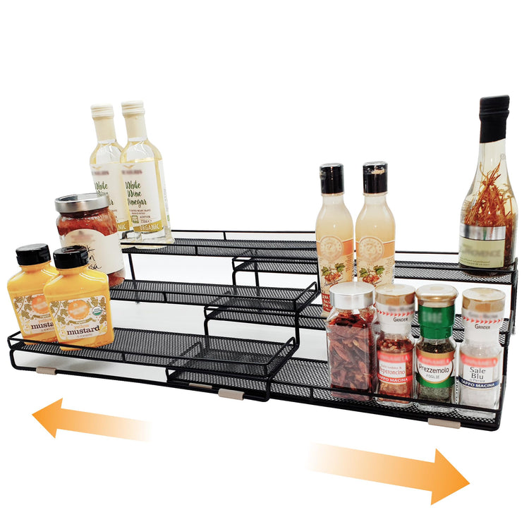 3 Tier Wide Expandable Cabinet Spice Rack Organizer