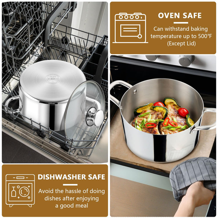 8 Quart Tri Ply Stainless Steel Stock Pot