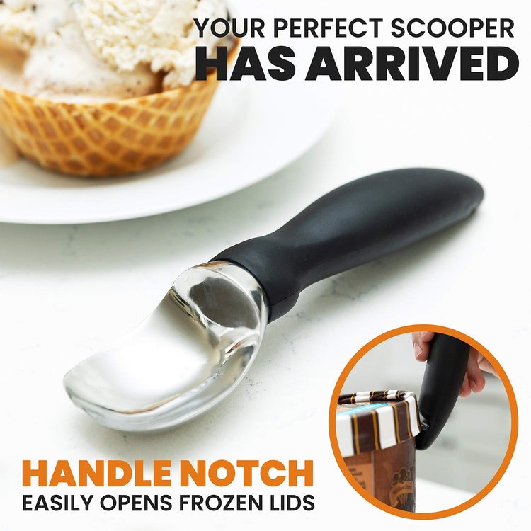 Stainless Steel Ice Cream Scoop with Soft Grip Handle
