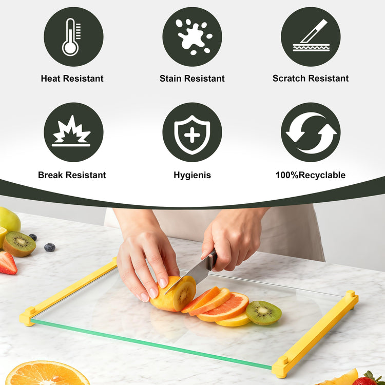 Tempered Glass Cutting Board for Kitchen (2 Count)