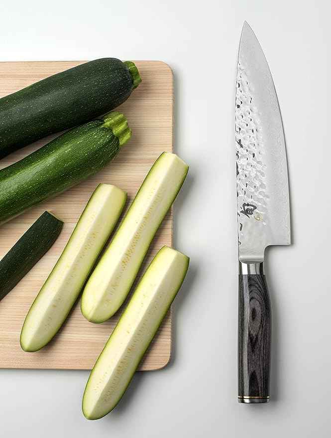 Shun Cutlery Premier Grey Chef's Knife 8”, Thin, Light Kitchen Knife, Ideal for All-Around Food Preparation, Authentic, Handcrafted Japanese Knife, Professional Chef Knife