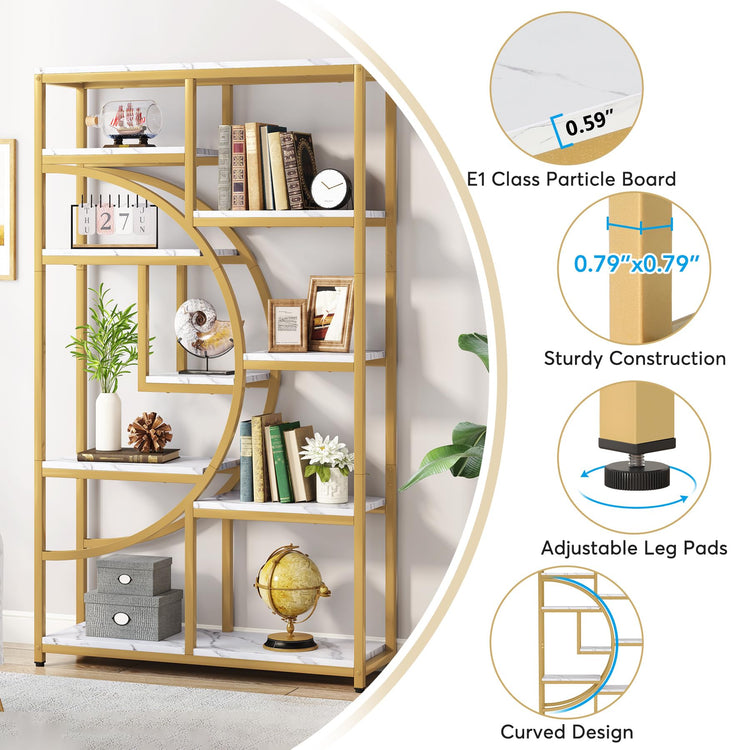 Bookshelf Industrial Etagere Bookcase (2 Count)