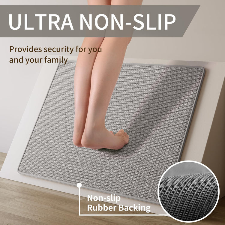 Long Kitchen Runner Rugs Kitchen Mat Non Slip Washable Gray 17"x59"