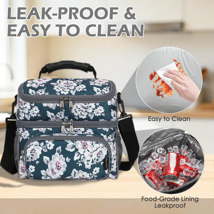 Double Layer Cooler Insulated Lunch Bag Adult Lunch Box Large Tote Bag for Men