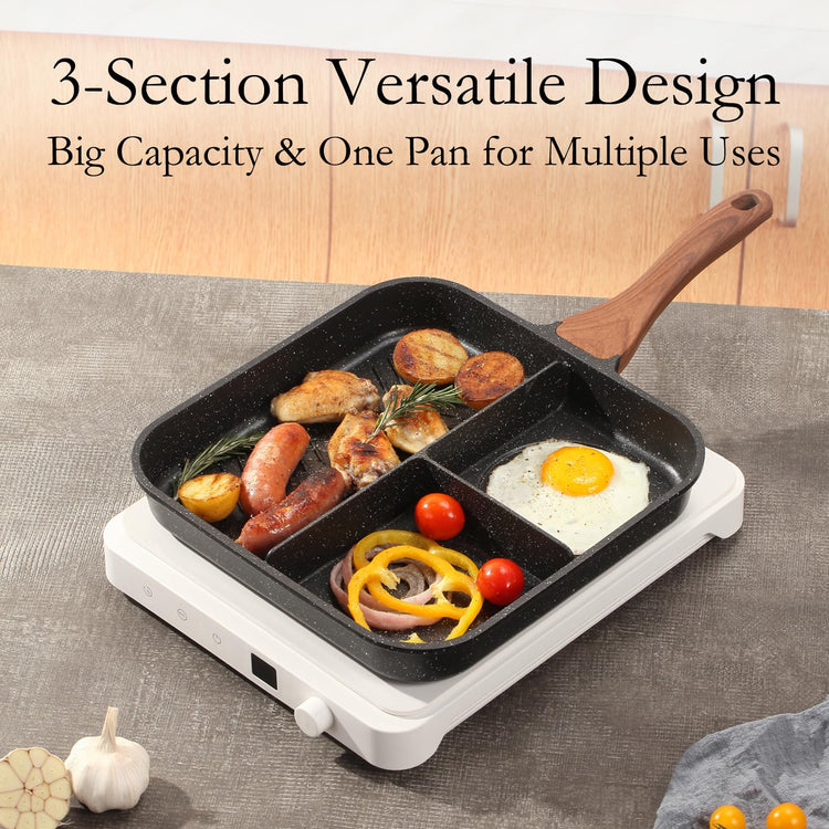 Nonstick Divided Grill Pan for Stove Tops