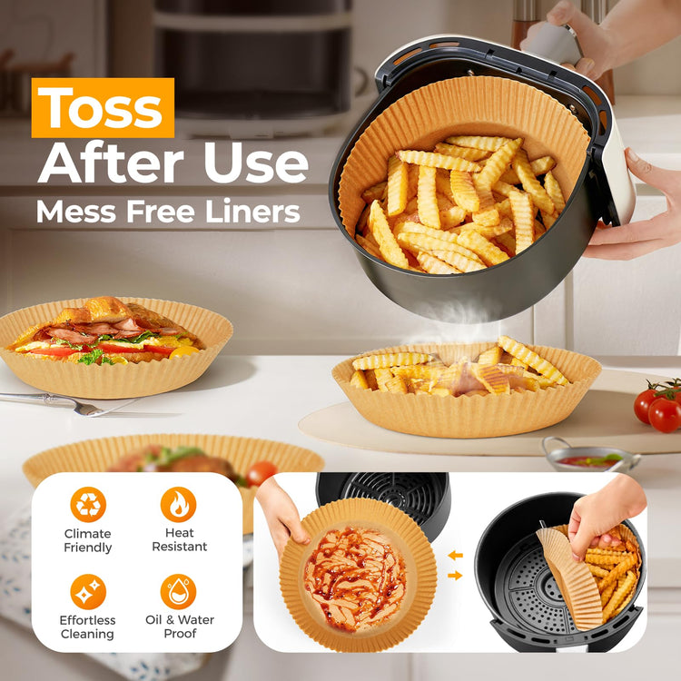 125PCS 9inch Round Air Fryer Liners Disposable for 10 (125 Count)