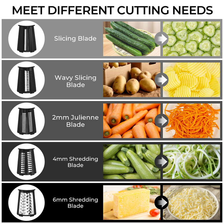 Rotary Cheese Grater 5 Blades