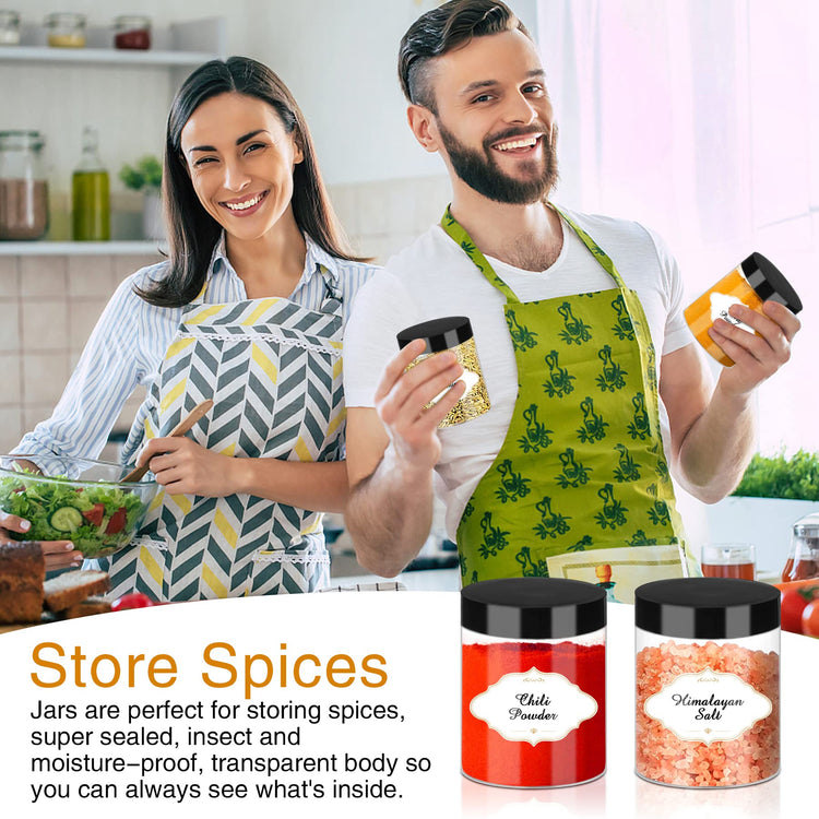 8 OZ Plastic Jars with Lids (48 Count)