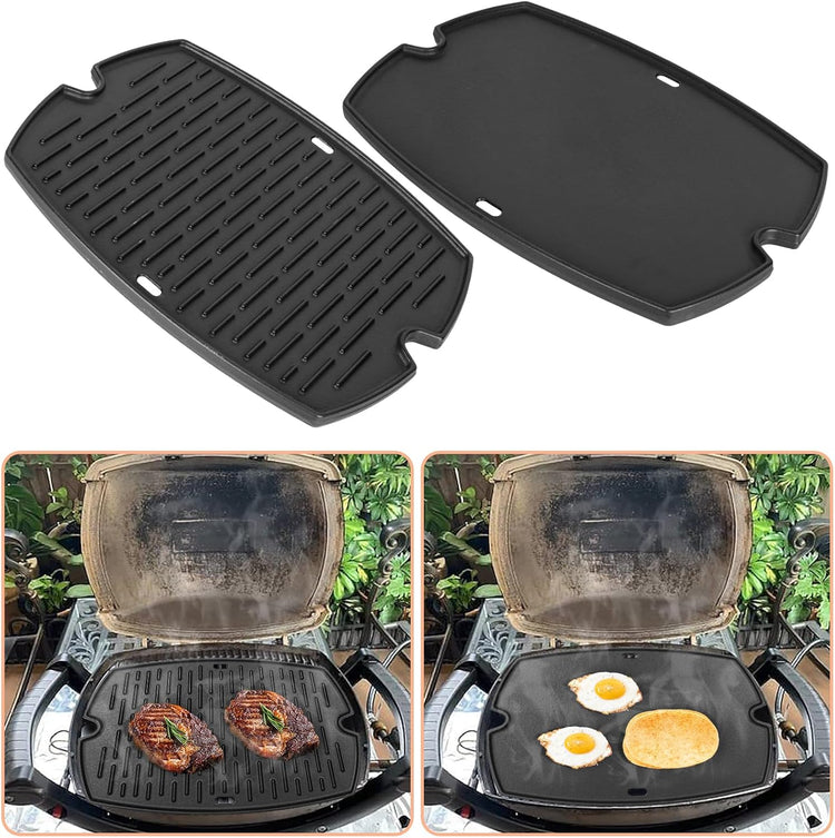 7582 Cast Iron Griddle for Weber Q1000 Grill, for Weber Q100 Q1000 Q1200 Q120 Q140 Q1400 Grill Parts, for 7582 Grate 6558 Full Size Griddle Inserts, Baby Q Replacement, Flat Top Plate Accessories - Nestoria