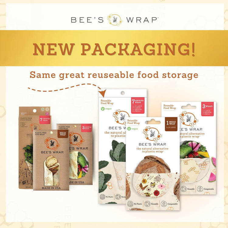 Bee's Wrap Beeswax Wraps for Food - Mushroom Magic Cut to Size 14x52" Wax Paper Roll - Made in USA Reusable Waxed Paper & Bowl Covers - Organic Eco-Friendly Alternative to Aluminum Foil & Plastic Wrap