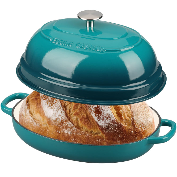 Enameled Oval Cast Iron Dutch Oven Pot with Lid