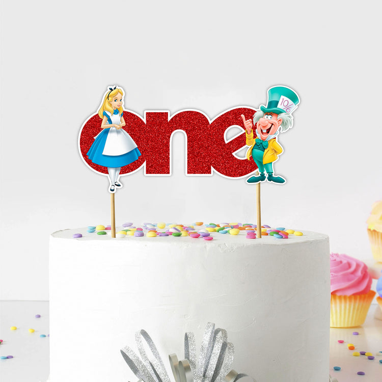 Alice in Wondrland One Cake Topper