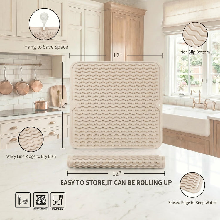 Silicone Dish Drying Mat for Multiple Usage