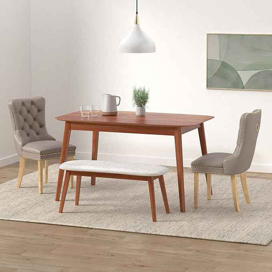 Gray Velvet Dining Chairs Set of 4, Upholstered Dining Room Chairs with Back Ring Pull Trim and Golden Stainless Steel Legs,Modern Kitchen Chairs for Dining Room,Living Room,Kitchen(Grey)