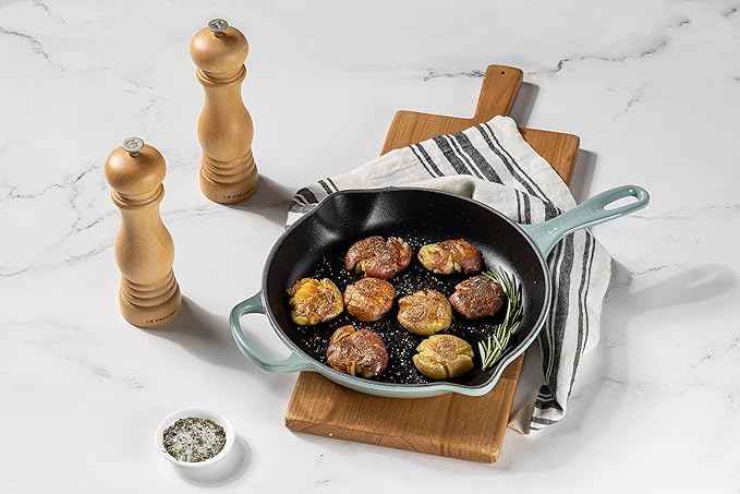 Le Creuset Enameled Cast Iron Signature Iron Handle Skillet, 11.75" (2-3/8 qt.), Sea Salt