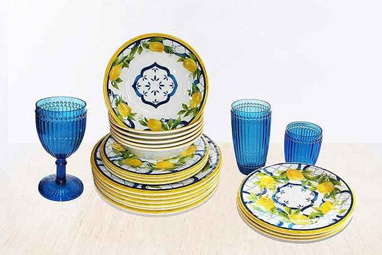 Le Cadeaux 18 Piece Luxury Melamine Dinnerware Set, Service for 6 (Palermo)