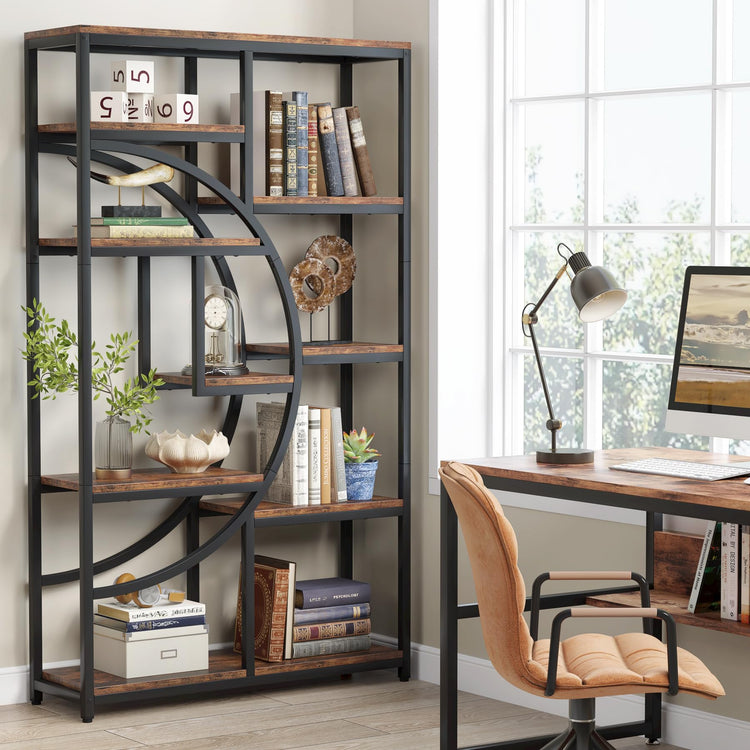 Bookshelf Industrial Etagere Bookcase (2 Count)