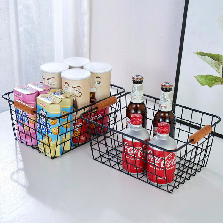 Extra Large】Wire Kitchen Storage Basket 4 Packs