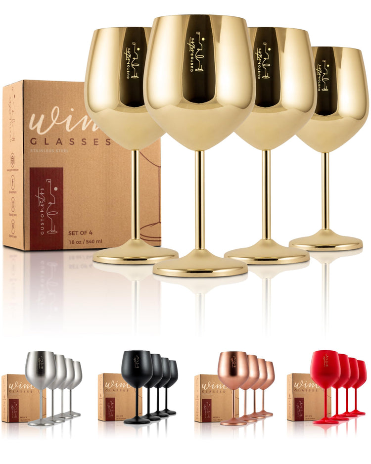 Stainless Steel Wine Glass (4 Count)