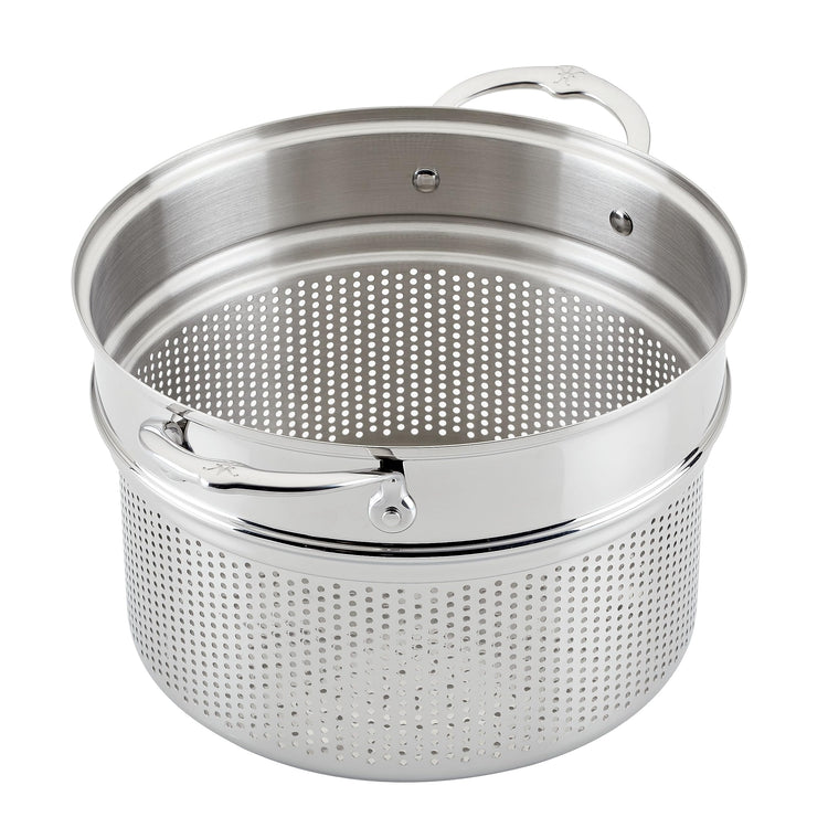 Provisions 8 Quart Stainless Steel Pasta Insert and Steamer Basket