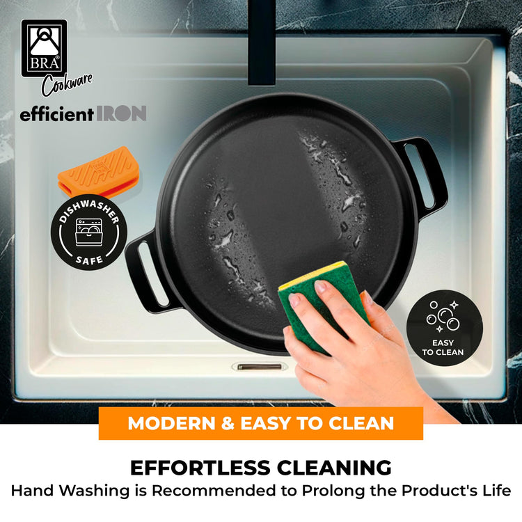 COOKWARE Efficient Iron Round Smooth Grill
