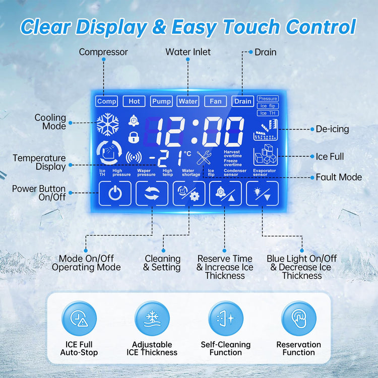 450 lbs High Output Commercial Ice Maker Undercounter Built (162 Count)