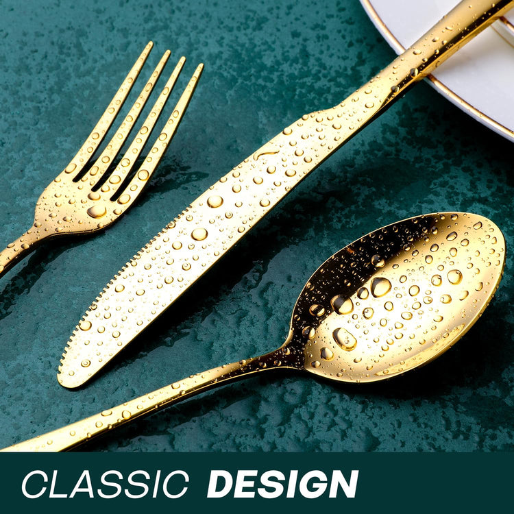 Gold Silverware Set (30 Count)