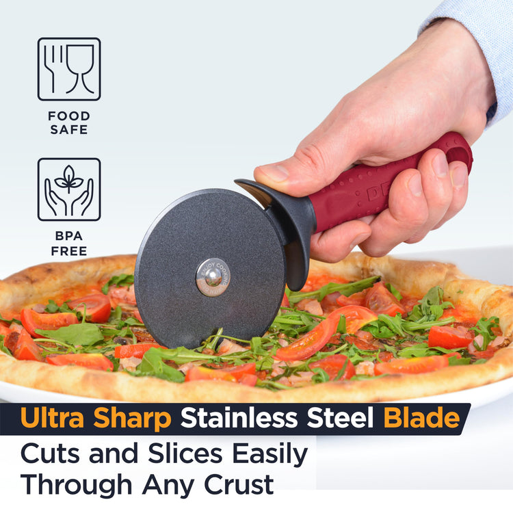 Lux Heavy Duty Pizza Cutter With Wheel Slicer