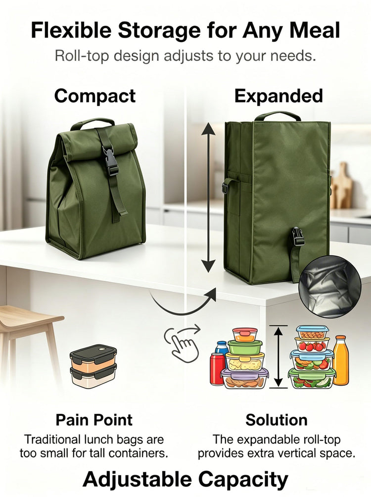 Insulated Foldable Lunch Bag