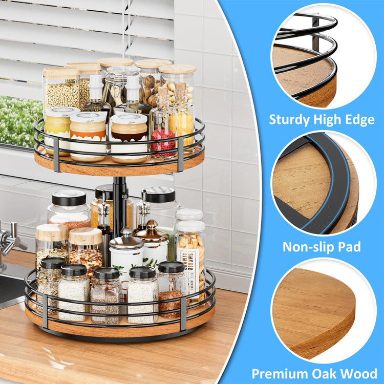 Lazy Susan Turntable Organizer Adjustable