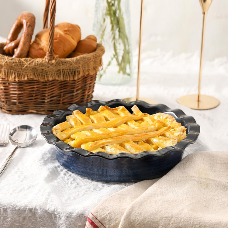 Ceramic Pie Pan for Baking 9 inch