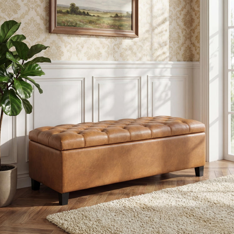 Ottilie Faux Leather Storage Ottoman Bench