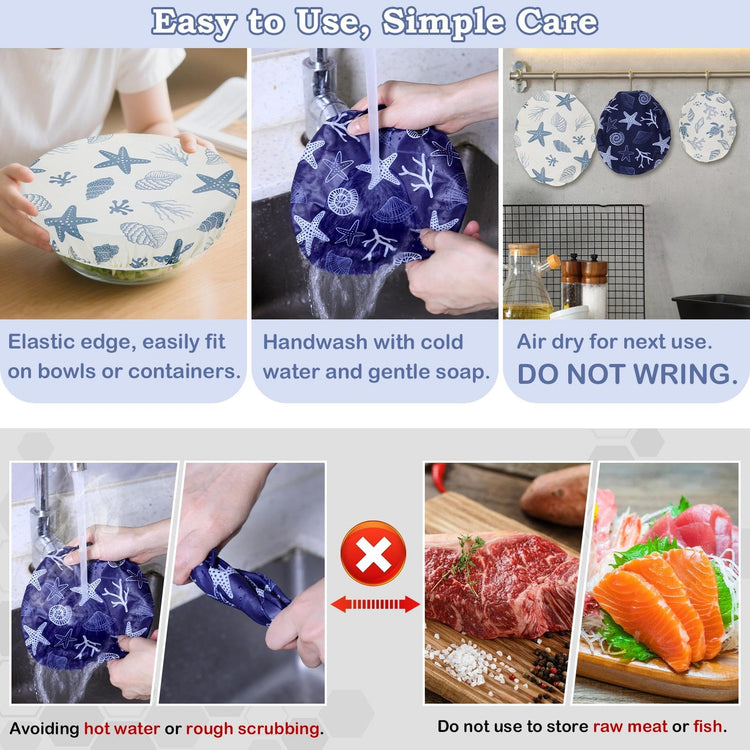 5Pcs Reusable Beeswax Elastic Bowl Covers for Bread Proofing and Food Cover (5 Count)