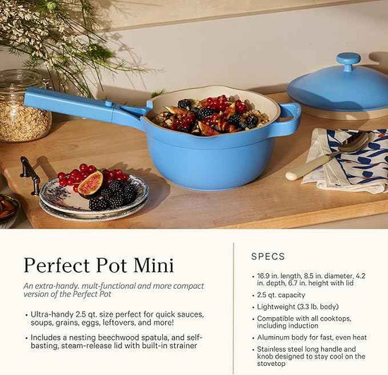 Our Place Mini Cookware Duo | 6-Piece Ceramic Cookware Set with Mini Always Pan & Mini Perfect Pot | Induction & Oven Safe up to 450°F | Nonstick, PFAS-Free Non-Toxic Cookware | Forget-Me-Not Blue