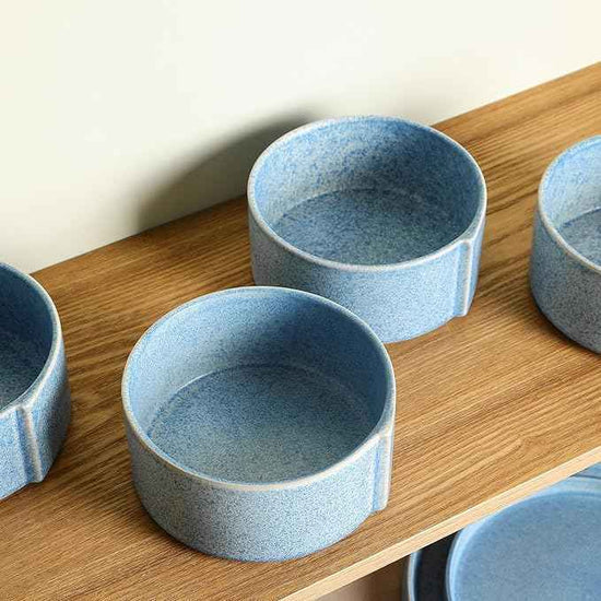 Stone Lain Bao 4-Piece Bowl Set Stoneware, Blue