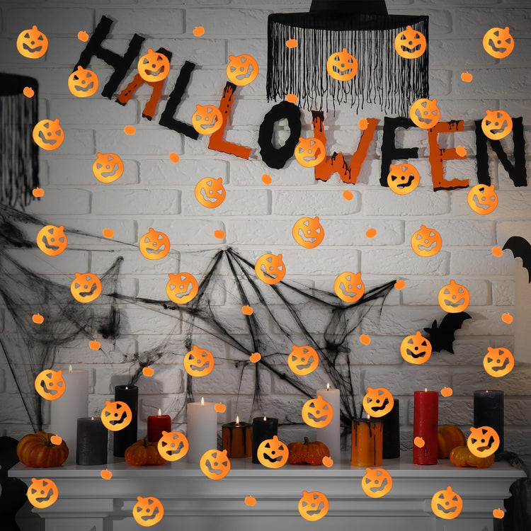 Halloween Pumpkin Confetti Table Decorations