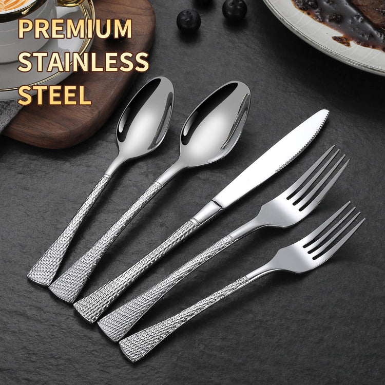 Hammered Silverware Set (20 Count)