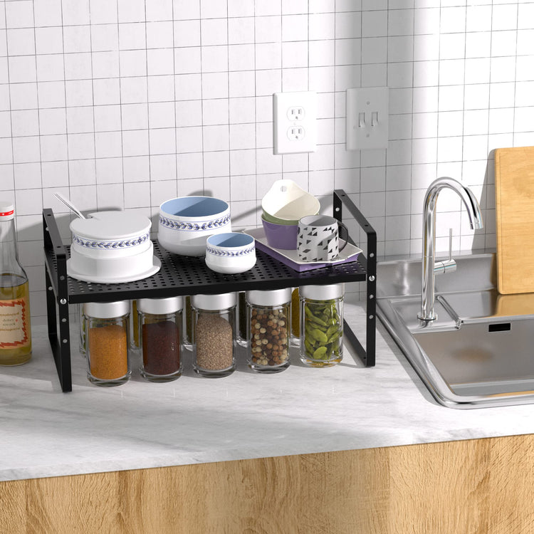 Large Expandable Cabinet Storage Shelf Organizer Rack