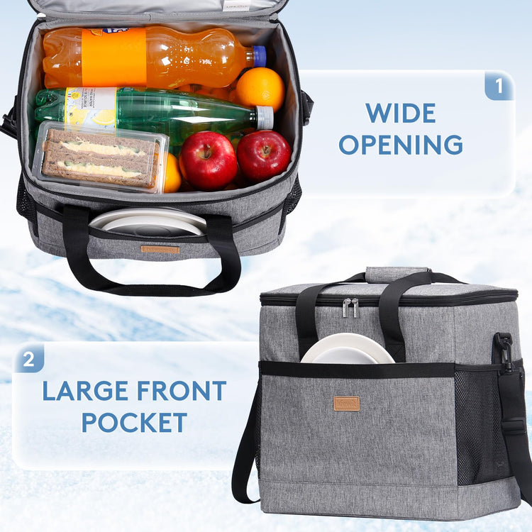 Cooler Bag 30 Cans Collapsible and Insulated Large Lunch Bag Leakproof Soft Cooler Portable for Camping